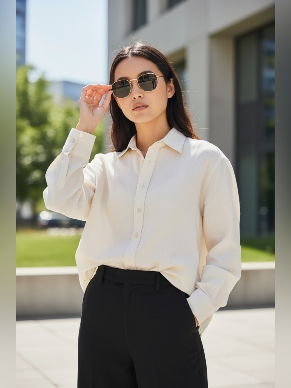 Stunning Gold Metal Hexagon Sunglasses